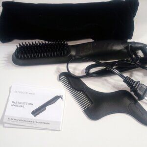 Febote Beard Straightener Brush Electric Hair Straightening Comb Set NOB